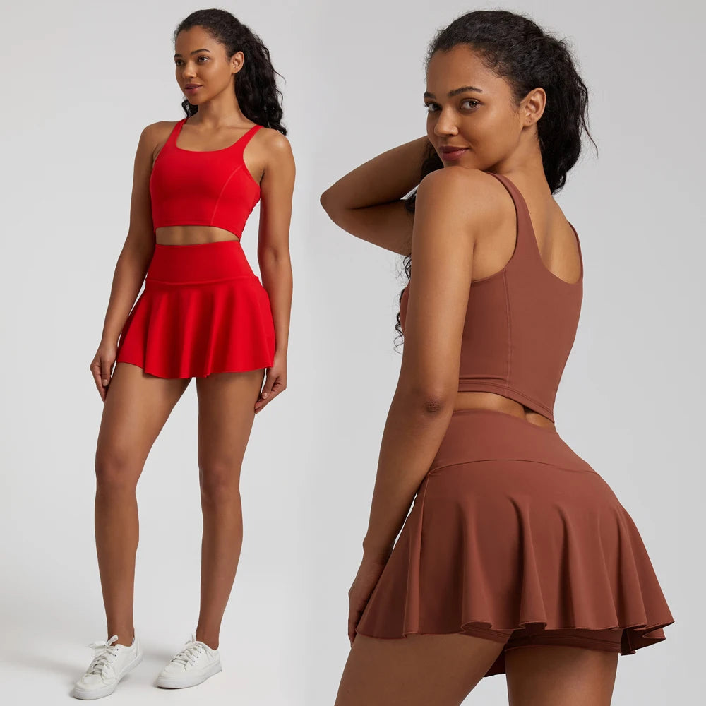Tennis Women's Short Skirt 2 Piece Set Quick Dry Sports Wear