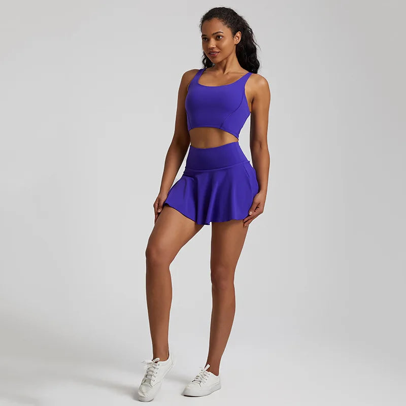 Tennis Women's Short Skirt 2 Piece Set Quick Dry Sports Wear