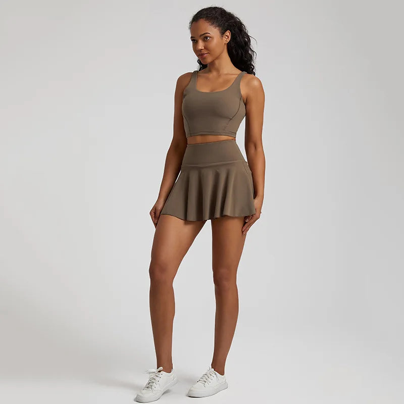 Tennis Women's Short Skirt 2 Piece Set Quick Dry Sports Wear