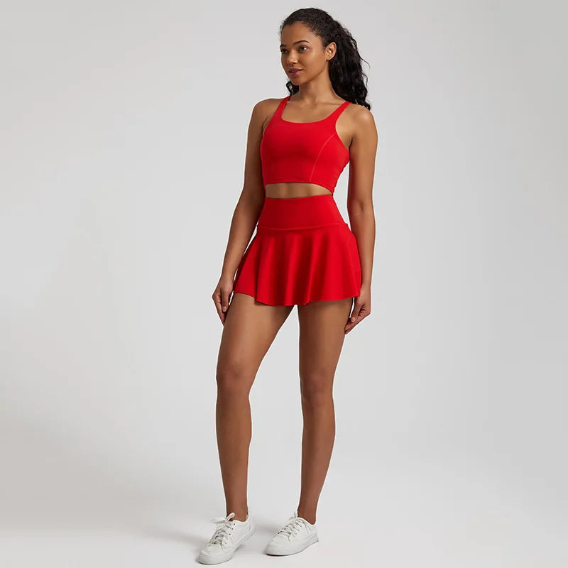 Tennis Women's Short Skirt 2 Piece Set Quick Dry Sports Wear
