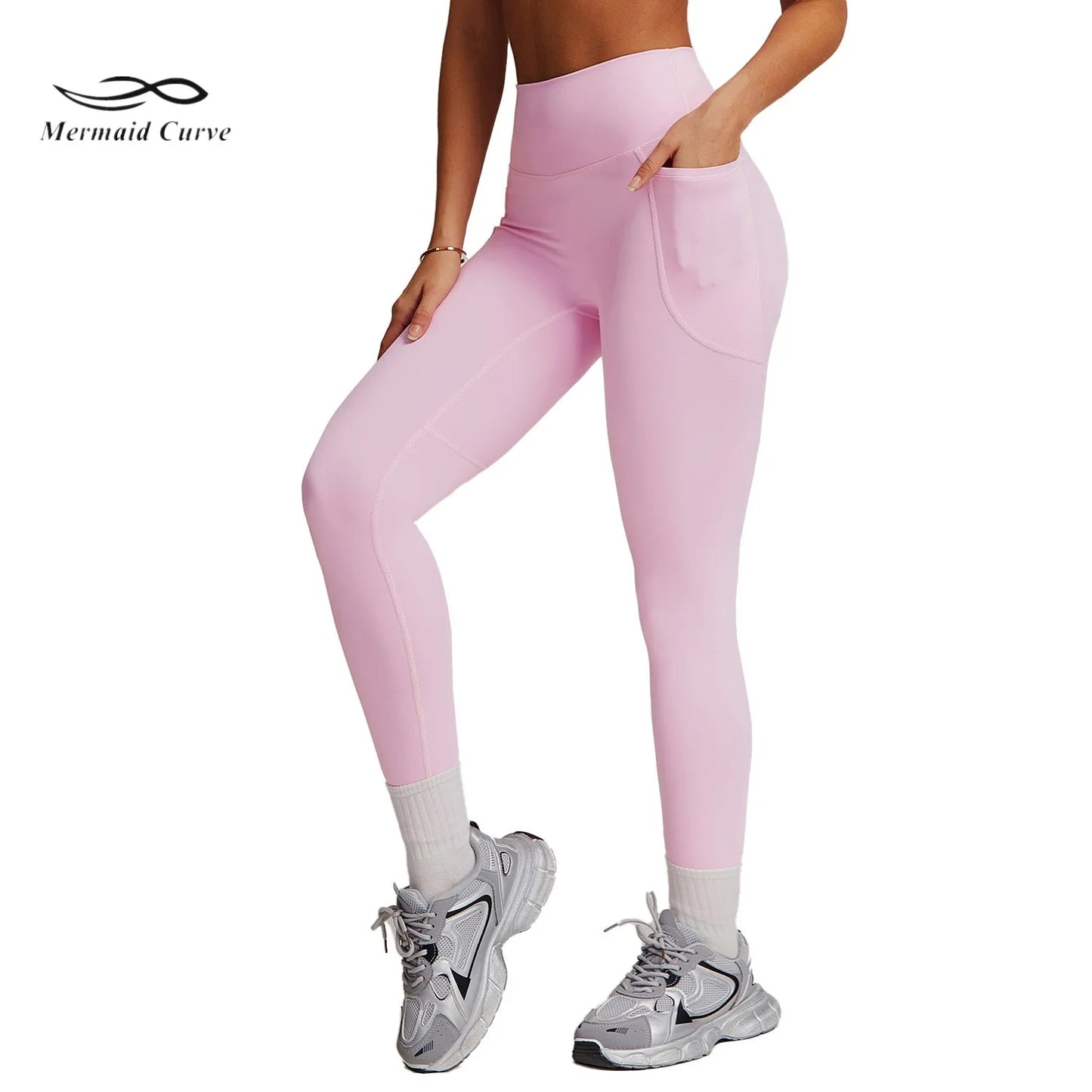 BCK6425 Push Hip High Waist Leggings with Side Pockets