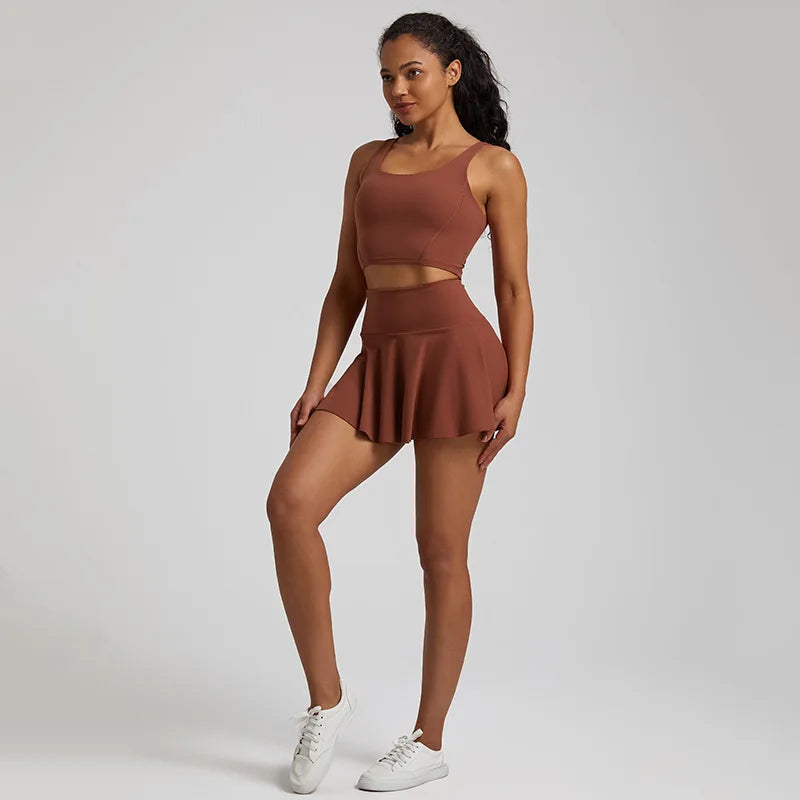 Tennis Women's Short Skirt 2 Piece Set Quick Dry Sports Wear