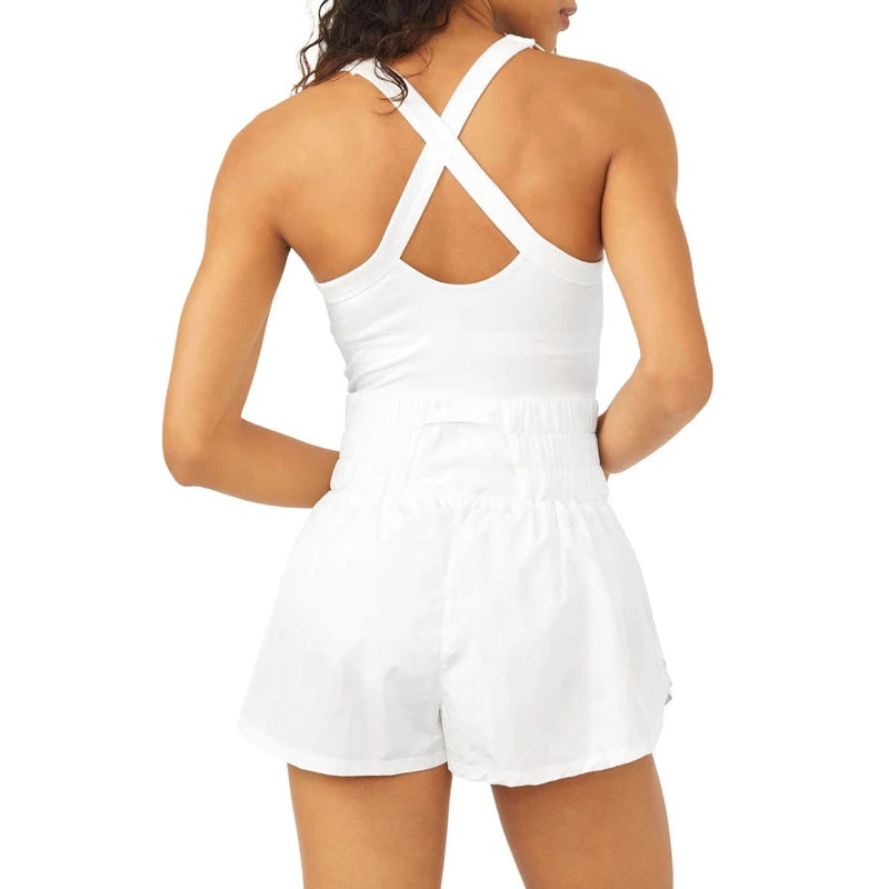 Women's Tennis Dresses Solid Color Sleeveless Slim Fit Mini Dress